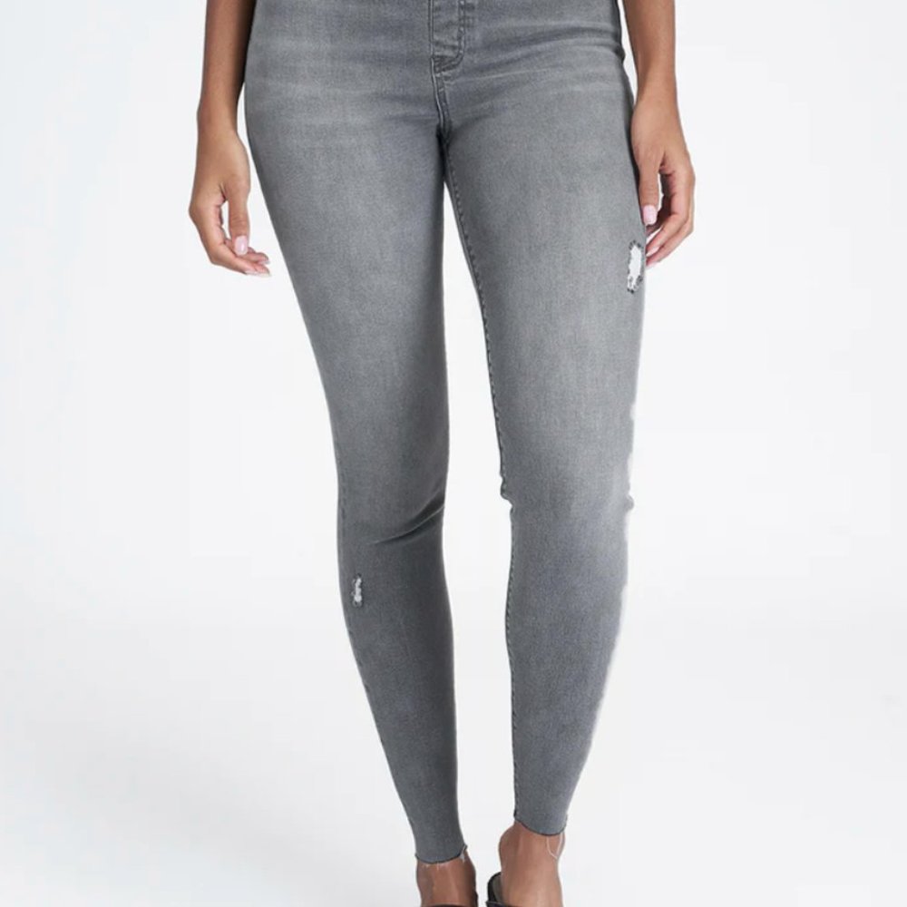 SPANX  Distressed Denim - Gray- LG
